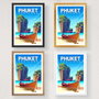 Wallity Póster Phuket - 2024 A4, 21 x 29.7 cm, Acabado Satinado Mate